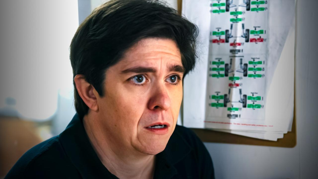 Steve Gerben smiling during an interview about the Netflix comedy series Tires